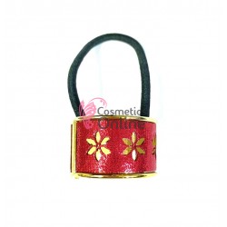 Inel pentru prins parul din plastic model ILM023AA Auriu cu model